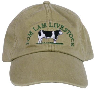 Three-color custom-embroidered Cap for Tom Lam Livestock