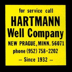 Hartmann Well Company Decal
